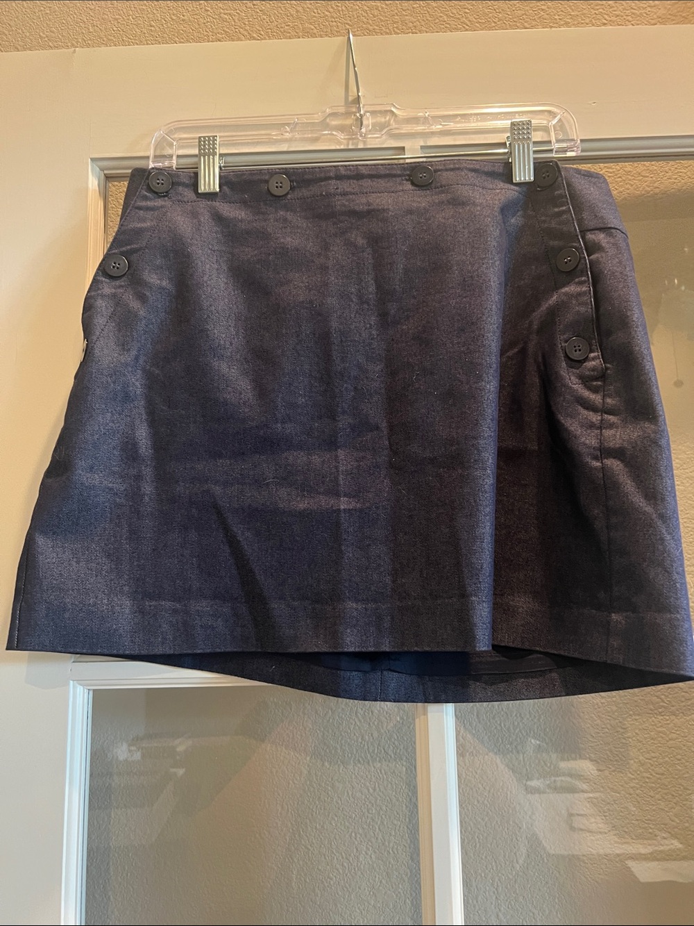 Express Navy Button-Trim Mini Skirt Juniors Size 11